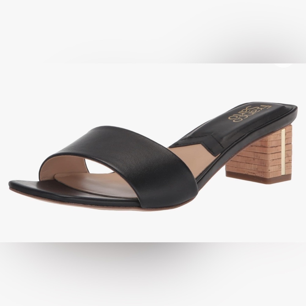 FRANCO SARTO CRUETTA BLOCK SLIP ONS BLACK NEW SIZE 8 WIDE